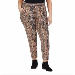 Torrid Snakeskin Print Crepe Self Tie Taped Pant